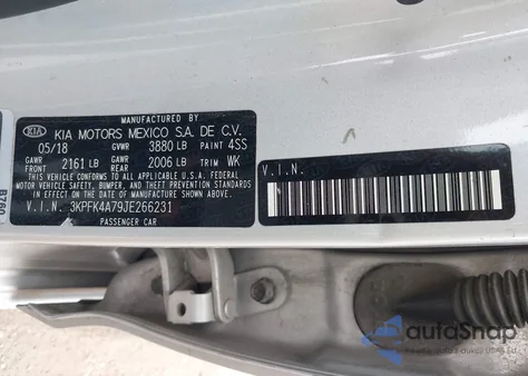 2018 Kia Forte Lx from USA, damaged, VIN 3KPFK4A79JE266231